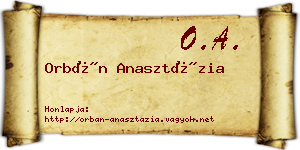 Orbán Anasztázia névjegykártya