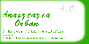 anasztazia orban business card